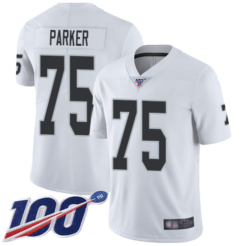 Men Oakland Raiders Limited White Brandon Parker Road Jersey NFL Football 75 100th Season Vapor Jersey